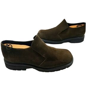 Dr Martens~Men’s Size 9~Brown Suede Round Toe Slip On Loafer Shoes #9258